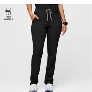 FIGS Medium Black High Waisted Yola Skinny Scrub Pants 2.0